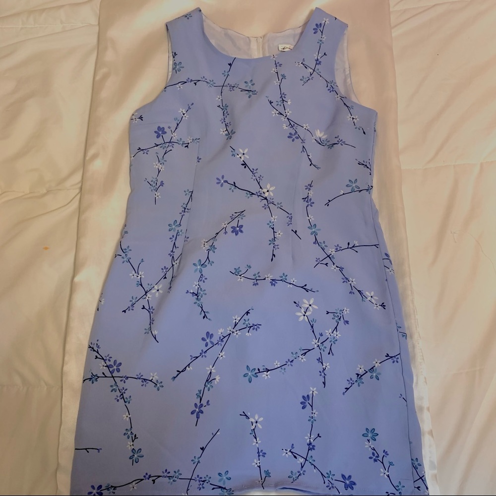 Blue Short Summer Dress Floral